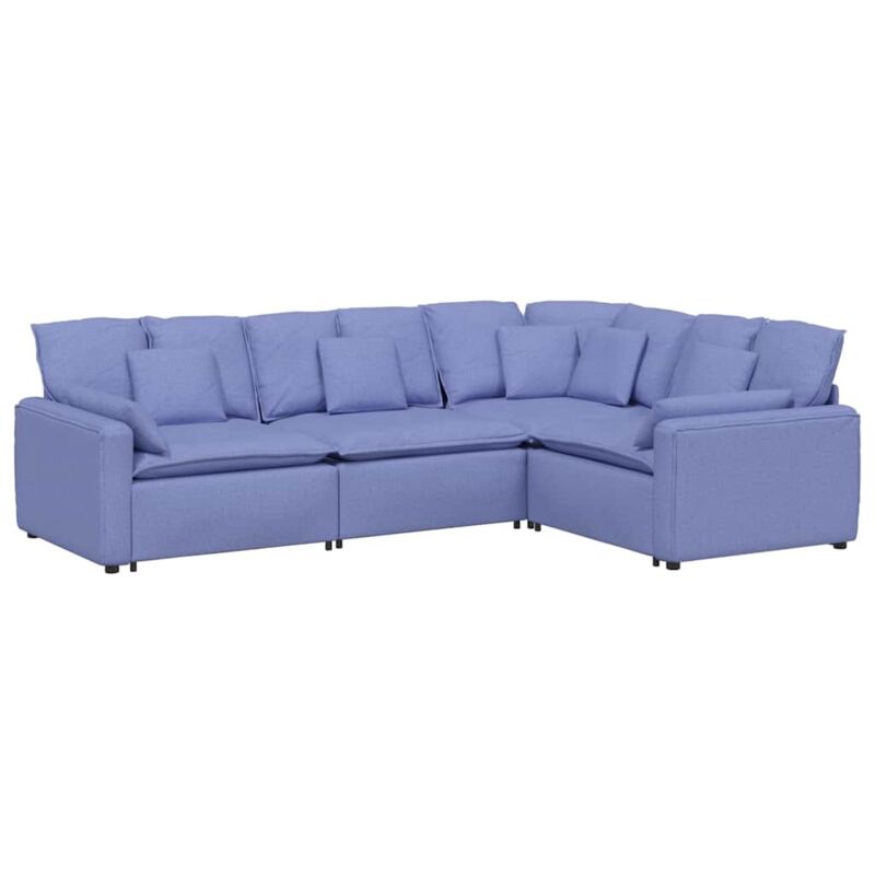 foto del prodotto vidaxl divano modulare con cuscini in tessuto jeans blu