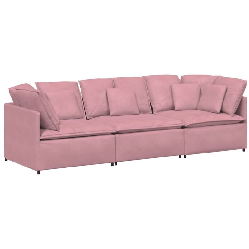 foto del prodotto vidaxl divano modulare con cuscini in velluto rosa