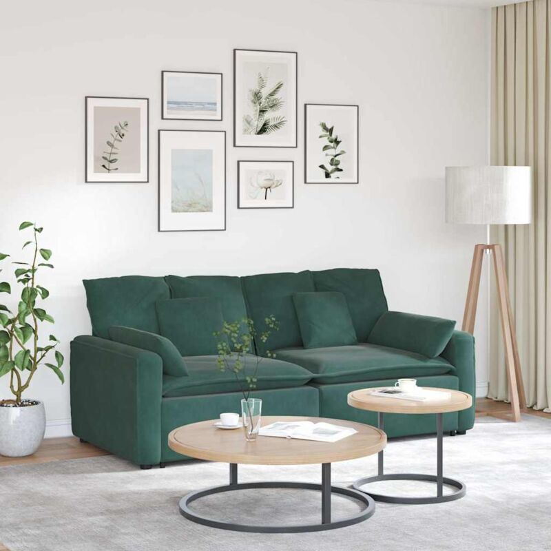 foto del prodotto vidaxl divano modulare con cuscini verde scuro