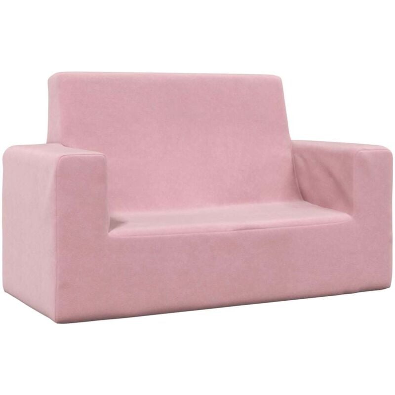 foto del prodotto vidaxl divano per bambini 2 posti rosa in morbido peluche