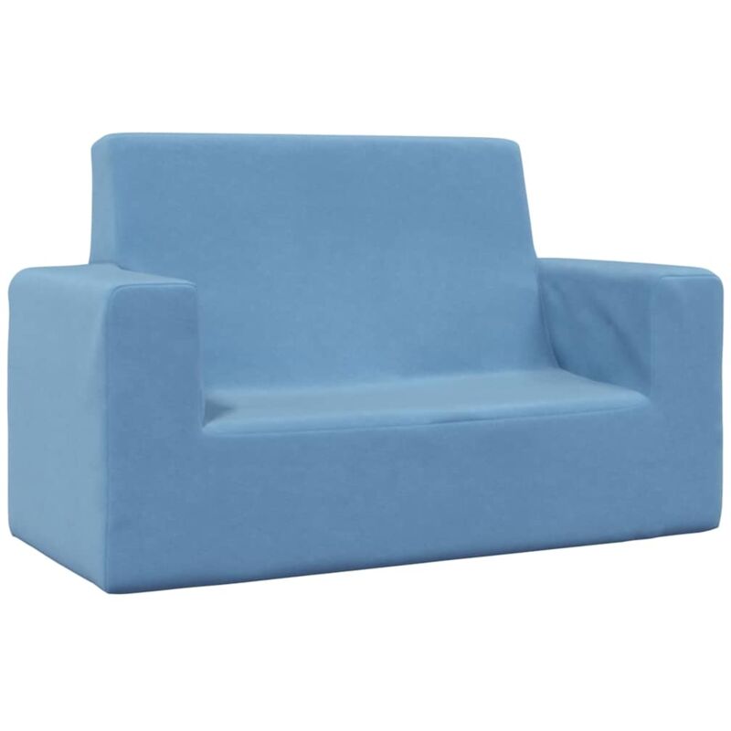 foto del prodotto vidaxl divano per bambini a 2 posti blu in morbido peluche
