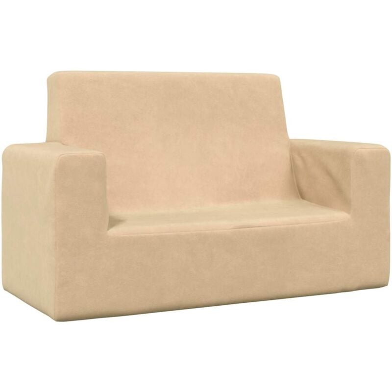 foto del prodotto vidaxl divano per bambini a 2 posti crema in morbido peluche