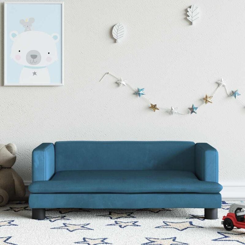 foto del prodotto vidaxl divano per bambini blu 80x45x30 cm in velluto