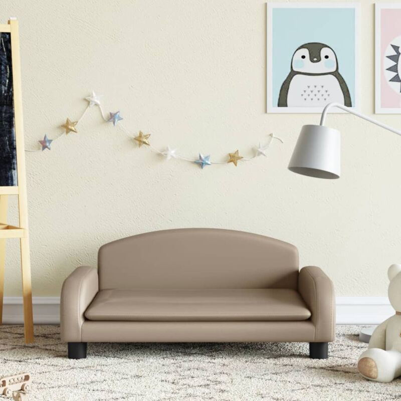 foto del prodotto vidaxl divano per bambini cappuccino 70x45x30 cm in similpelle