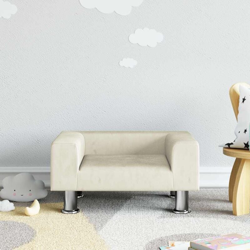 foto del prodotto vidaxl divano per bambini crema 50x40x26,5 cm in velluto