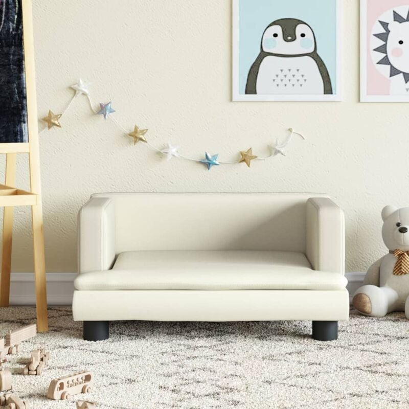foto del prodotto vidaxl divano per bambini crema 60x40x30 cm in similpelle 502848