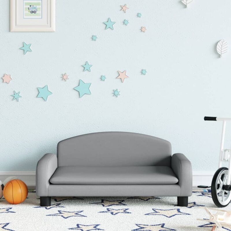 foto del prodotto vidaxl divano per bambini grigio chiaro 70x45x30 cm in tessuto