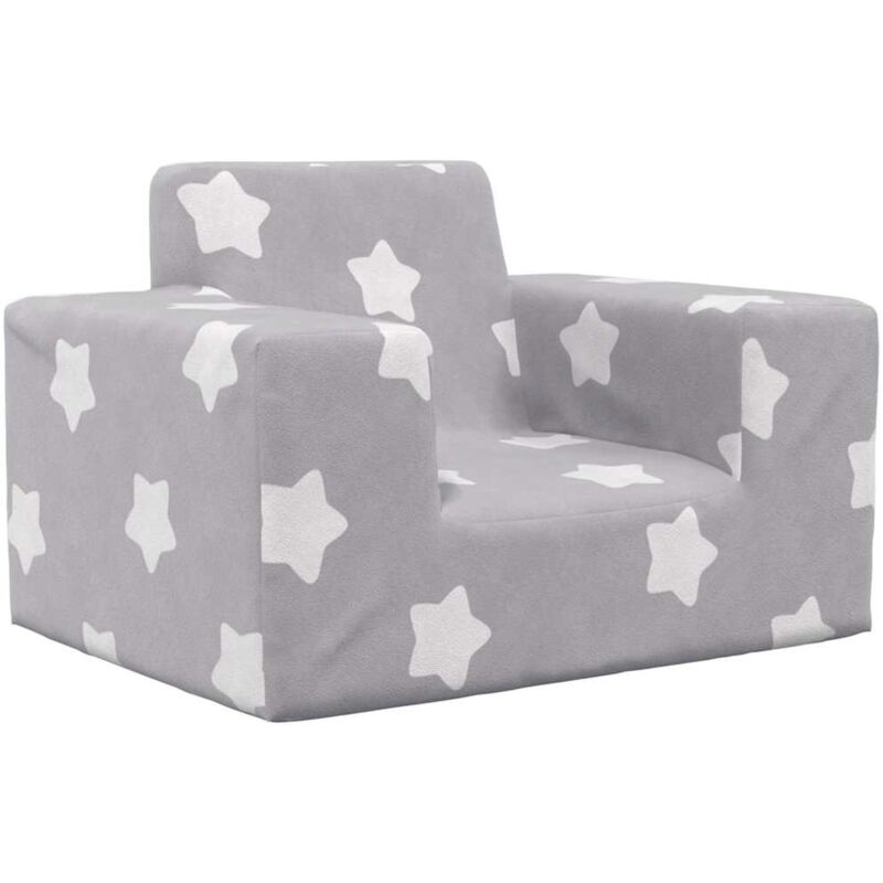 foto del prodotto vidaxl divano per bambini grigio chiaro con stelle in morbido peluche