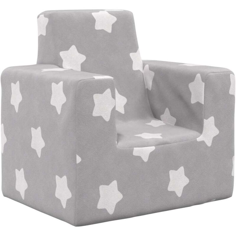 foto del prodotto vidaxl divano per bambini grigio chiaro con stelle in morbido peluche
