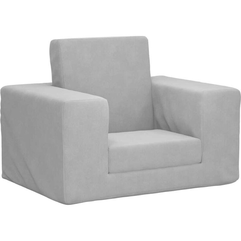 foto del prodotto vidaxl divano per bambini grigio chiaro in morbido peluche