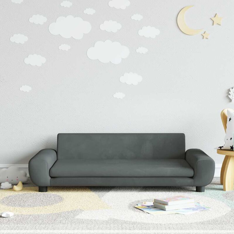 foto del prodotto vidaxl divano per bambini grigio scuro 100x54x33 cm in velluto