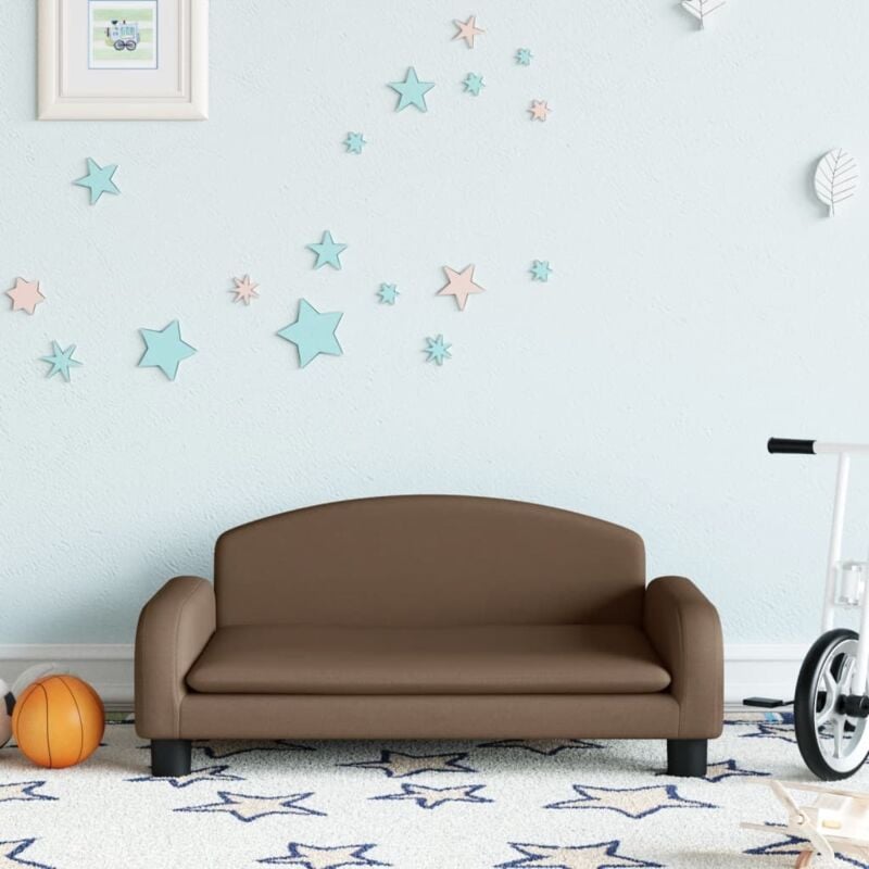foto del prodotto vidaxl divano per bambini marrone 70x45x30 cm in tessuto 609672