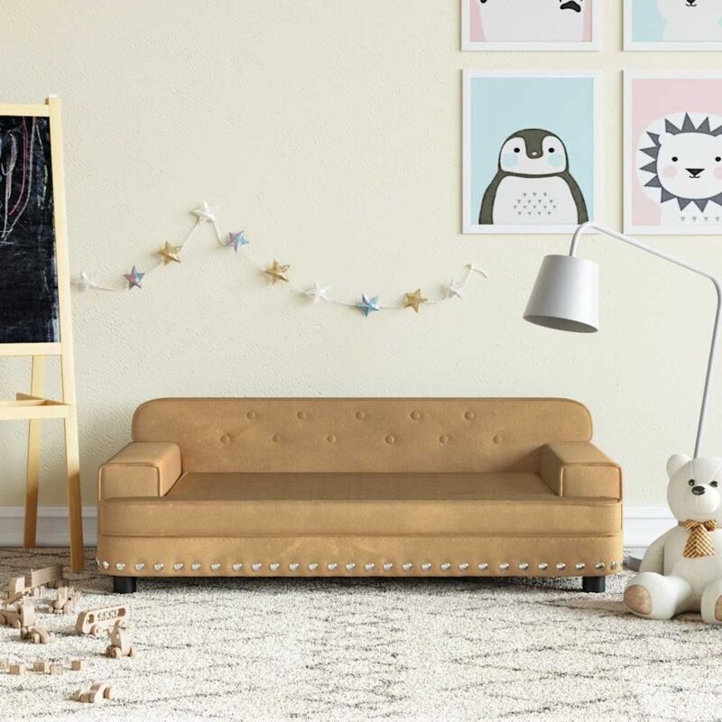 foto del prodotto vidaxl divano per bambini marrone 90x53x30 cm in velluto