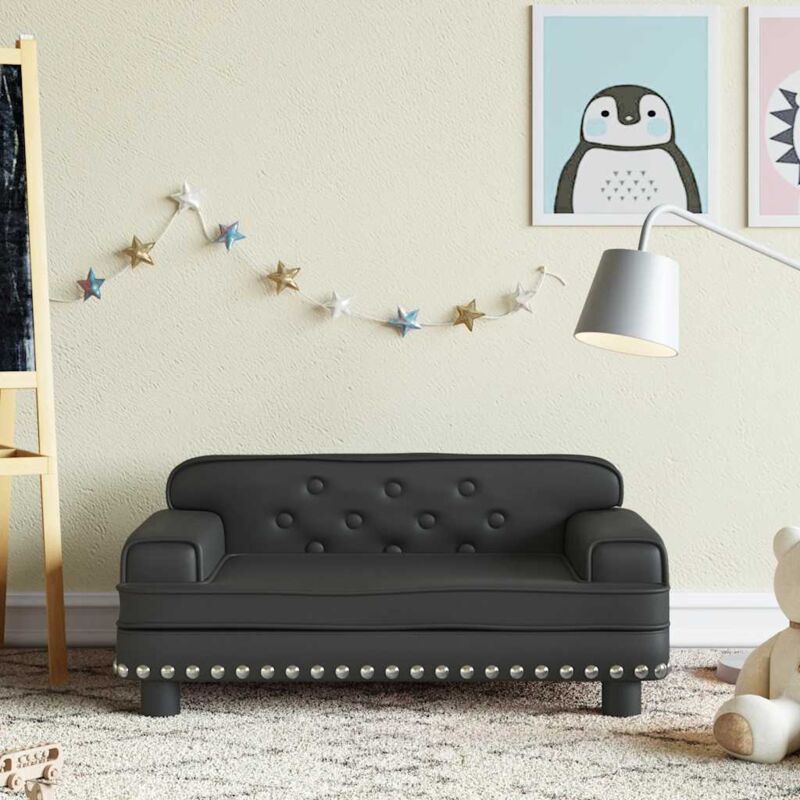 foto del prodotto vidaxl divano per bambini nero 70x45x30 cm in similpelle