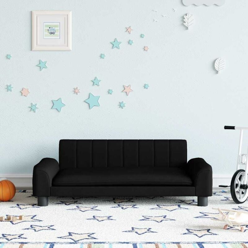 foto del prodotto vidaxl divano per bambini nero 90x53x30 cm in tessuto
