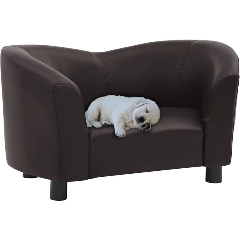 foto del prodotto vidaxl divano per cani marrone 67x41x39 cm in similpelle