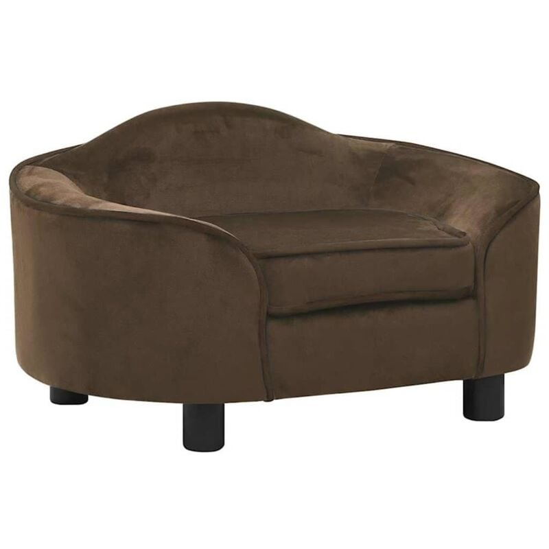 foto del prodotto vidaxl divano per cani marrone 67x47x36 cm in peluche