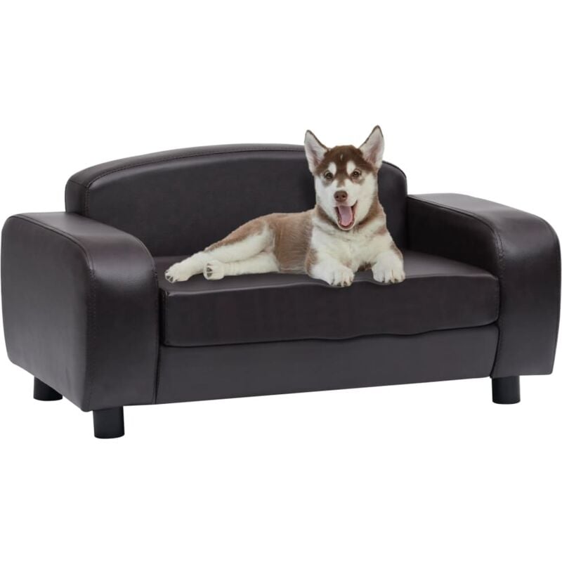 foto del prodotto vidaxl divano per cani marrone 80x50x40 cm in similpelle 701889