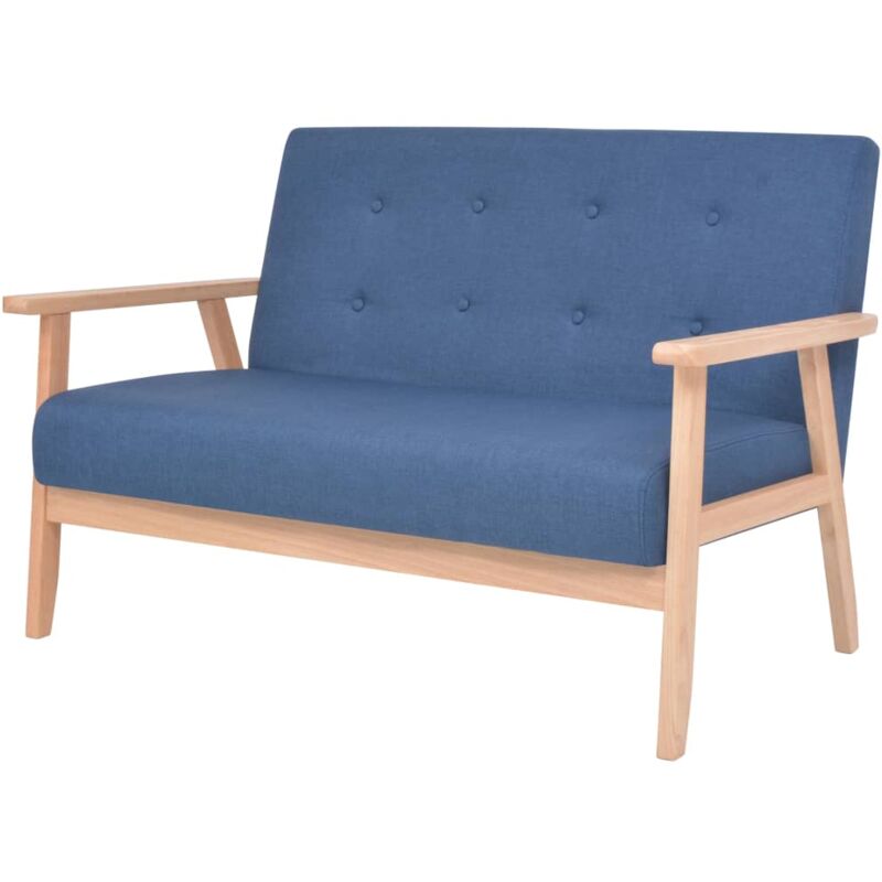 foto del prodotto vidaxl divano relax a 2 posti stile retr in tessuto salotto elegante vari colori colore blu