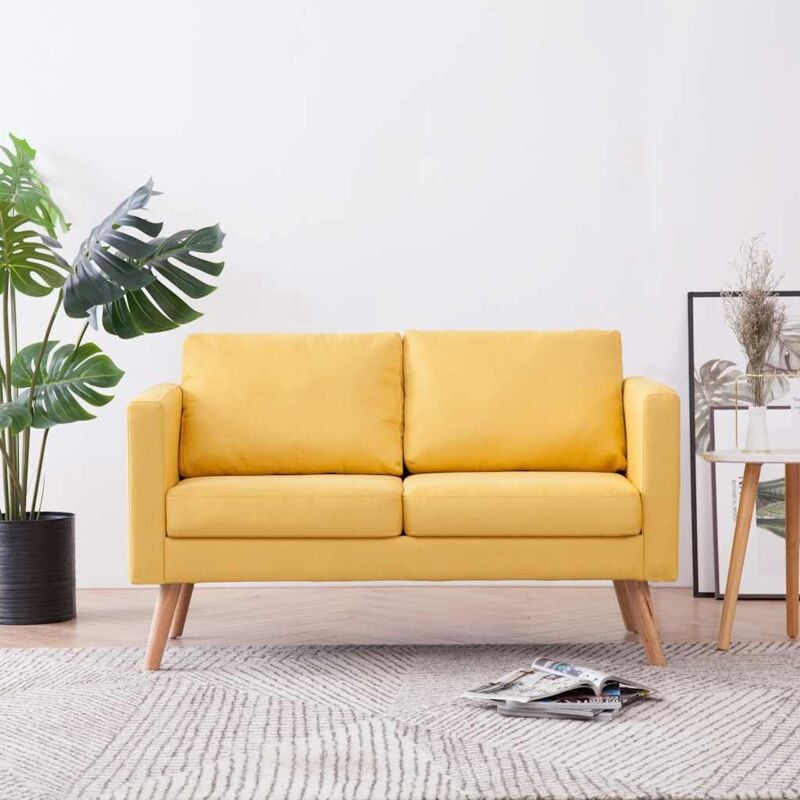 immagine 0 del prodotto vidaxl divano salotto elegante in tessuto con braccioli a 2 posti vari colori colore giallo