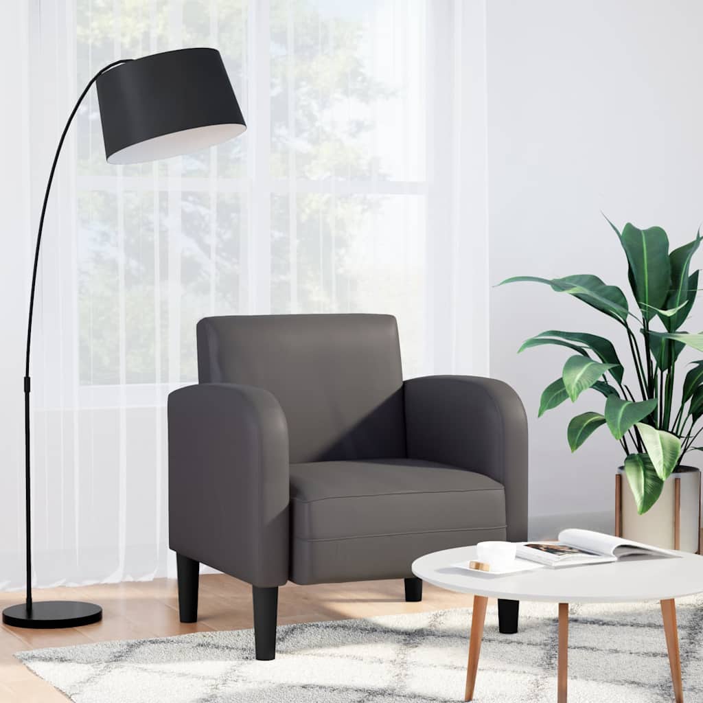 foto del prodotto vidaxl divano sedia con braccioli grigio 54 cm in similpelle