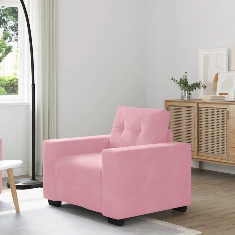 foto del prodotto vidaxl divano sedia rosa 60 cm velluto
