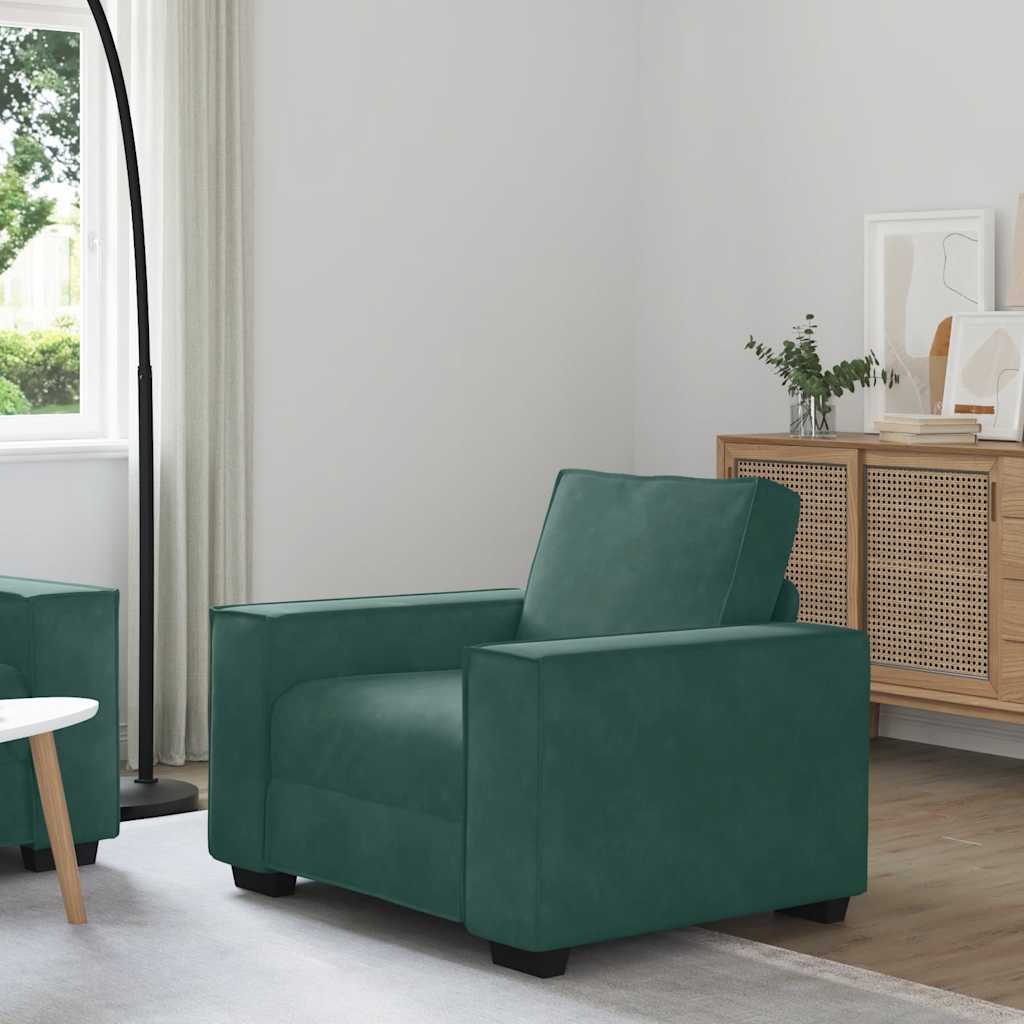foto del prodotto vidaxl divano sedia verde scuro 60 cm velluto