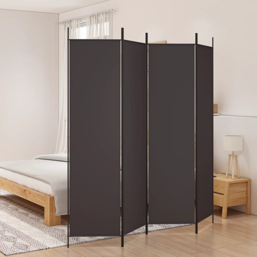foto del prodotto vidaxl divisorio a 4 pannelli marrone 200x200 cm in tessuto