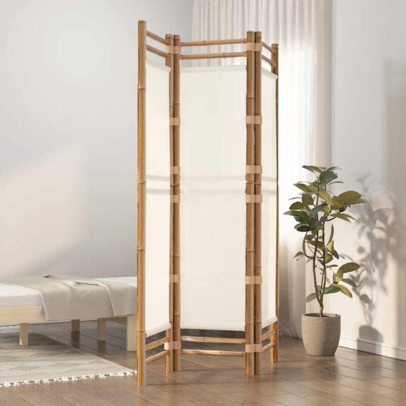 foto del prodotto vidaxl divisorio ambienti 3 pannelli pieghevole 120 cm bamb e tela