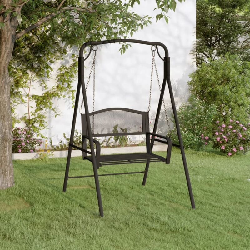foto del prodotto vidaxl dondolo 124 cm in acciaio nero