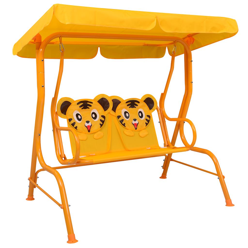 foto del prodotto vidaxl dondolo a panchina per bambini giallo 115x75x110 cm in tessuto