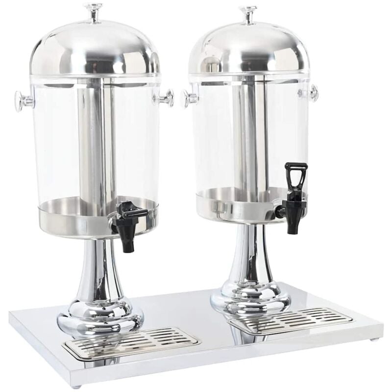 foto del prodotto vidaxl doppio distributore di succhi di frutta e bibite acciaio inossidabile 2 x 8 l