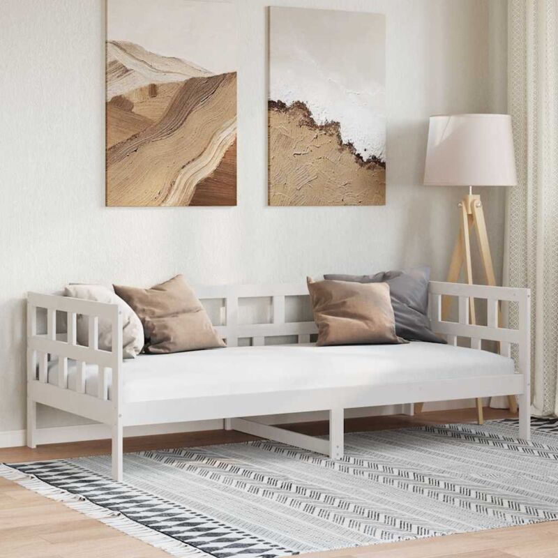 foto del prodotto vidaxl dormeuse bianca in legno massello di pino 80x200 cm