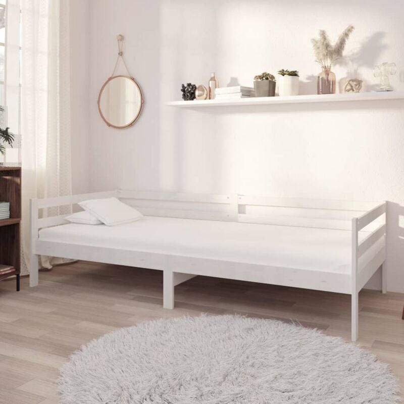 foto del prodotto vidaxl dormeuse bianca in legno massello di pino 90x200 cm