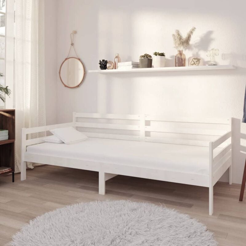 foto del prodotto vidaxl dormeuse bianca in legno massello di pino 90x200 cm
