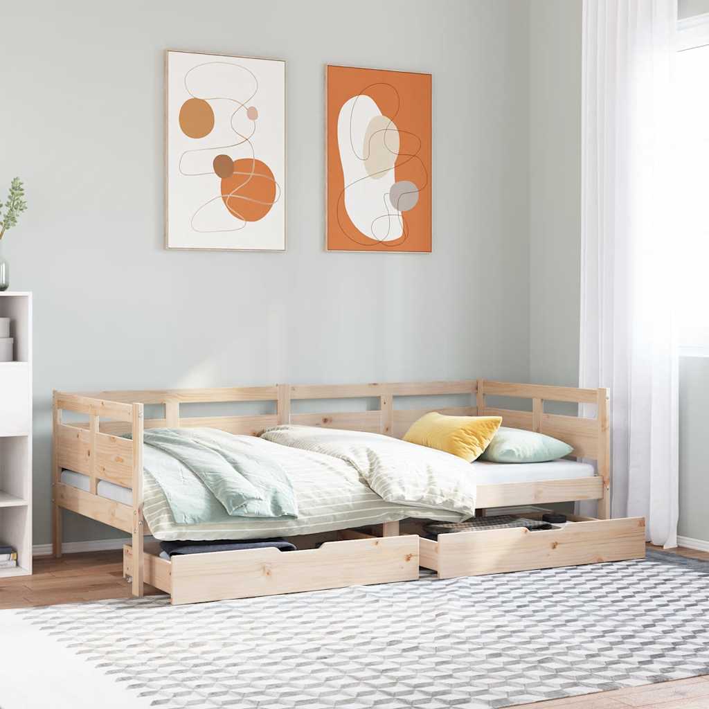 foto del prodotto vidaxl dormeuse con cassetti 90x200 cm legno massello pino