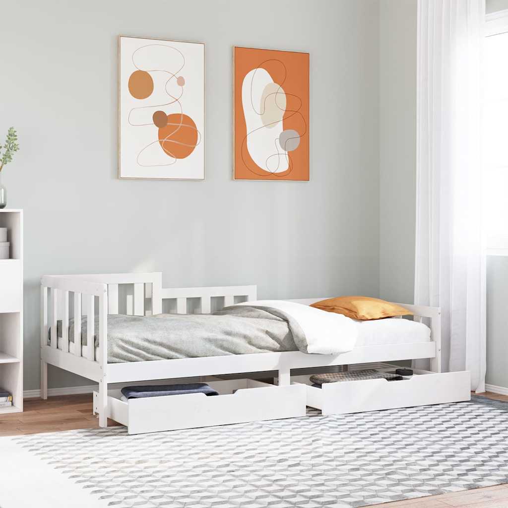 foto del prodotto vidaxl dormeuse con cassetti bianco 90x200 cm legno massello di pino
