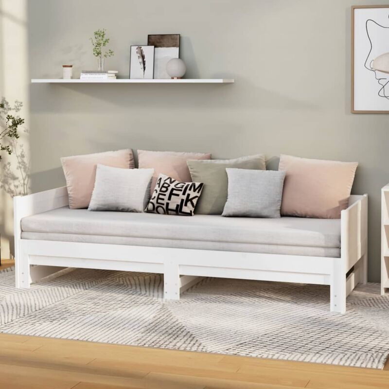 foto del prodotto vidaxl dormeuse estraibile bianca legno massello di pino 2x 80x200 cm