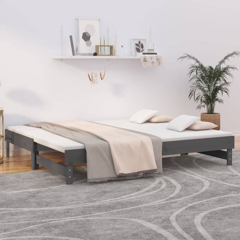 foto del prodotto vidaxl dormeuse estraibile grigia 2x 80x200 cm legno massello di pino