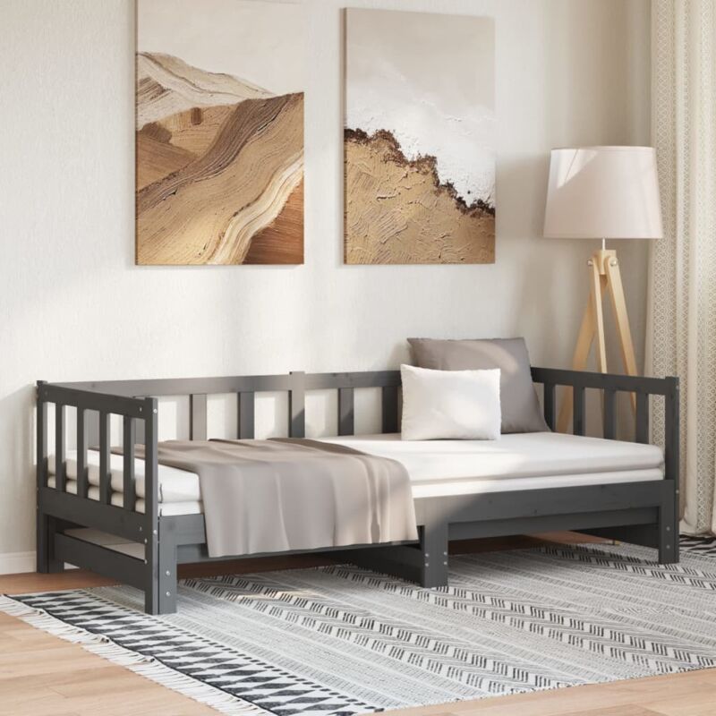 foto del prodotto vidaxl dormeuse estraibile grigia 2x 90x190 cm legno massello di pino