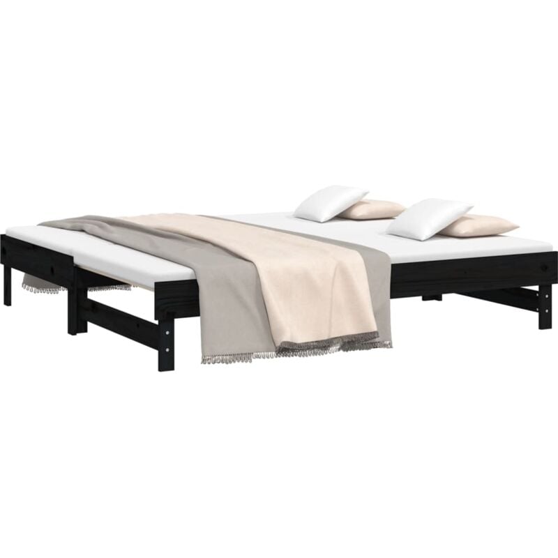 foto del prodotto vidaxl dormeuse estraibile nera 2x 75x190 cm legno massello di pino