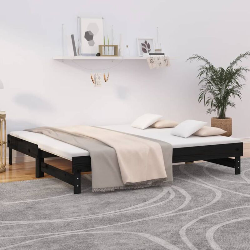 foto del prodotto vidaxl dormeuse estraibile nera 2x 90x190 cm legno massello di pino