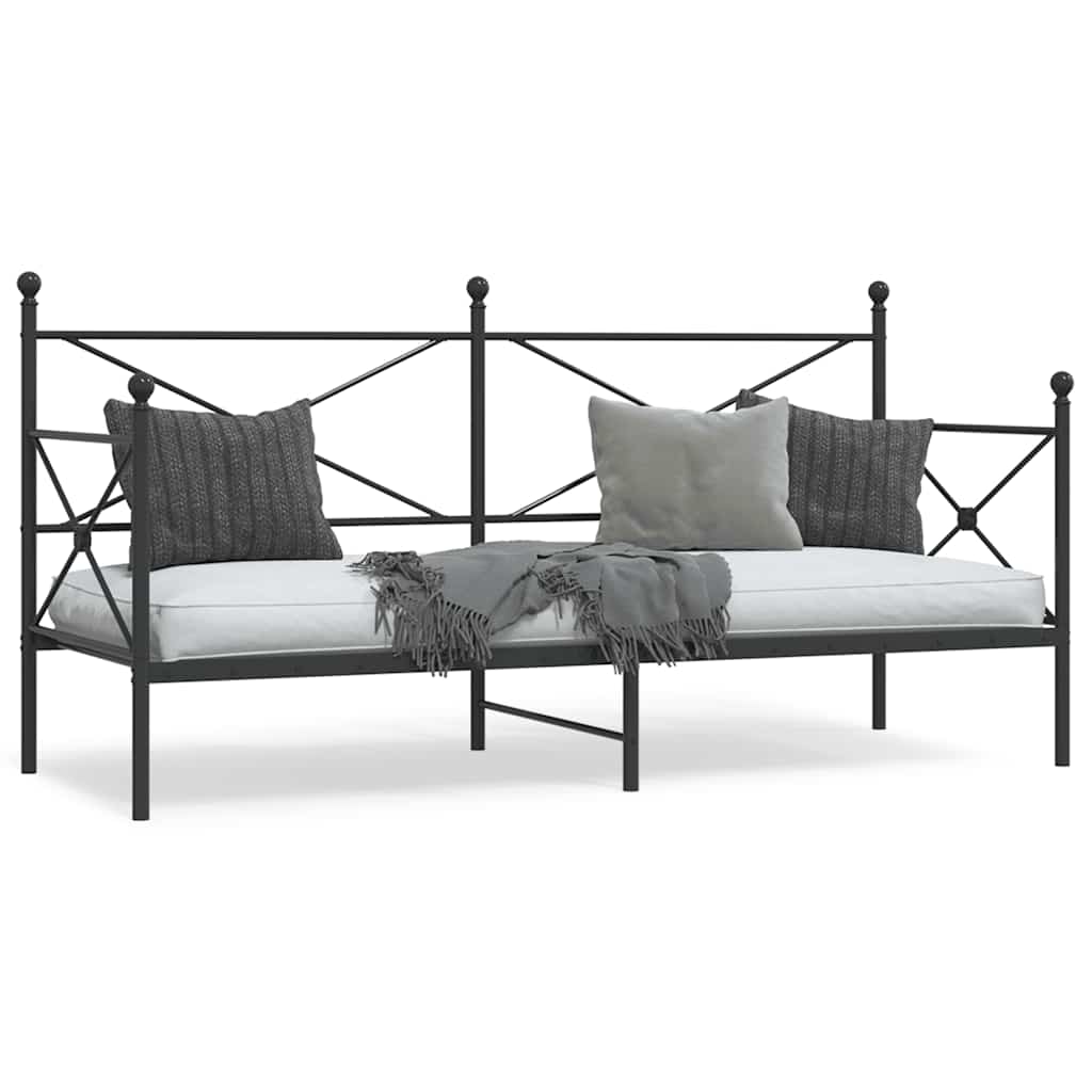 foto del prodotto vidaxl dormeuse senza materasso nero 75x190 cm in acciaio