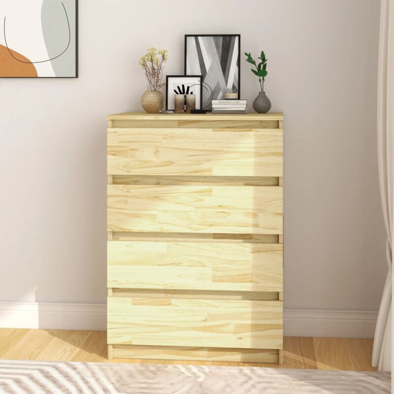 foto del prodotto vidaxl elegante cassettiera in legno di pino composto da 4 cassetti vari colori colore marrone chiaro