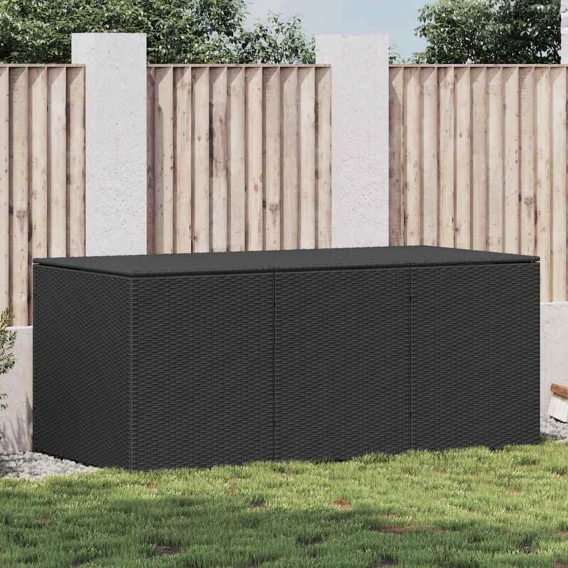 foto del prodotto vidaxl elegante e resistente baule da esterni in polyrattan 180x90x75 cm vari colori colore nero