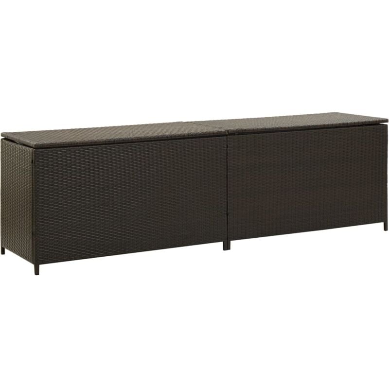 foto del prodotto vidaxl elegante e resistente baule da esterni in polyrattan 200x50x60 cm vari colori colore marrone