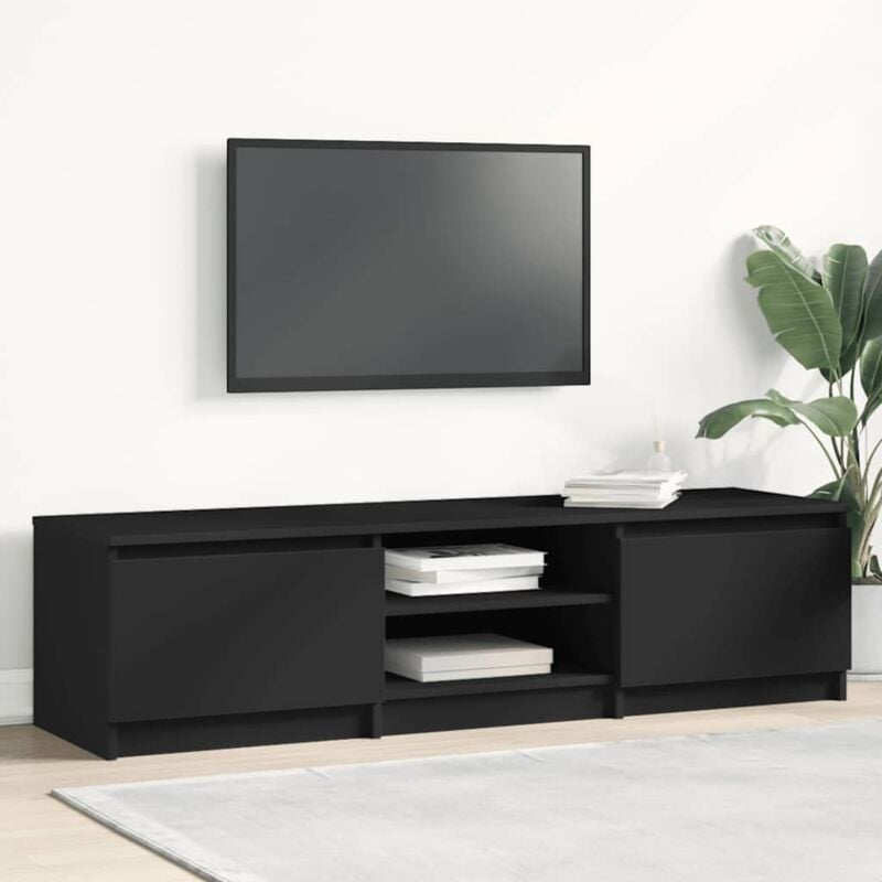 foto del prodotto vidaxl elegante mobile tv con 2 ante laterali e 2 ripiani laterali vari colori colore nero