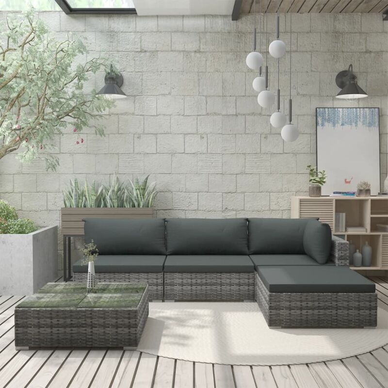 immagine 0 del prodotto vidaxl elegante salotto da esterni con divano modulabile a tavolino vari colori colore grigio