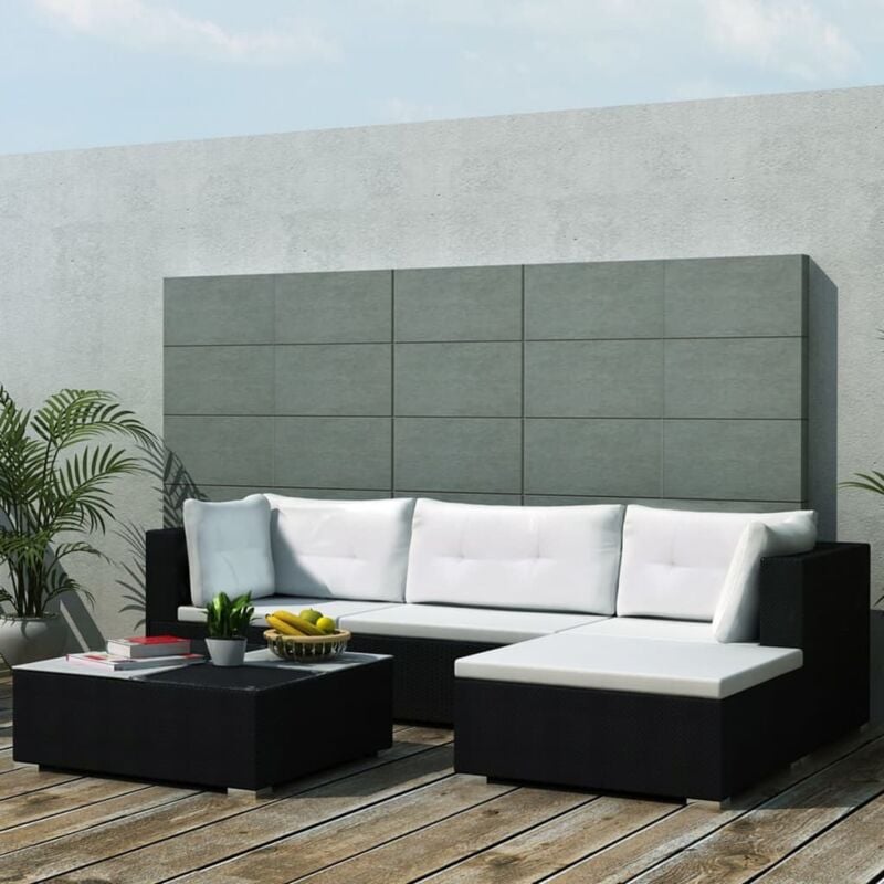 foto del prodotto vidaxl elegante set da esterni con divano ad angolo e tavolino di design vari colori colore nero