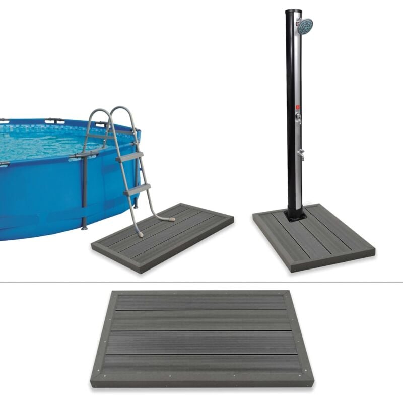 foto del prodotto vidaxl elemento per pavimento doccia solare scala piscina in wpc vari colori colore grigio